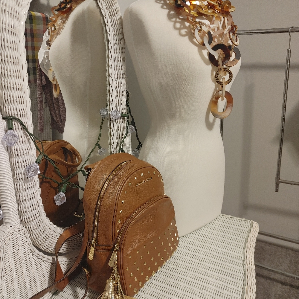 Michael Kors Abbey Studded Backpack w/keychain